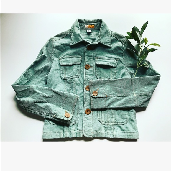 Anthropologie Jackets & Blazers - Anthro Tulle Mint Green Corduroy Jacket